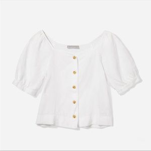 EVERLANE The Linen Puff Sleeve Top